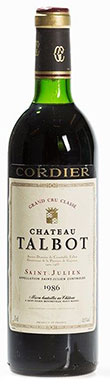 Château Talbot, St-Julien, 4ème Cru Classé, 1986