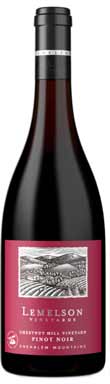 Lemelson, Chestnut Hill Vineyard Pinot Noir, Chehalem Mountains, Willamette Valley, Oregon, USA 2022