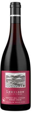 Lemelson, Chestnut Hill Vineyard Pinot Noir, Chehalem Mountains, Willamette Valley, Oregon, USA 2021
