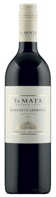 Te Mata, Estate Vineyards Merlot-Cabernets, 2016